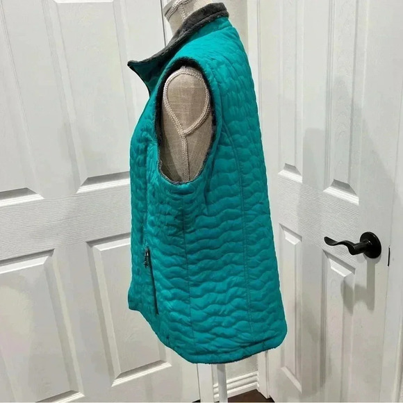 Free Country quilted reversible sleeveless vest puffer size L Green Gorpcore - Picture 9 of 13